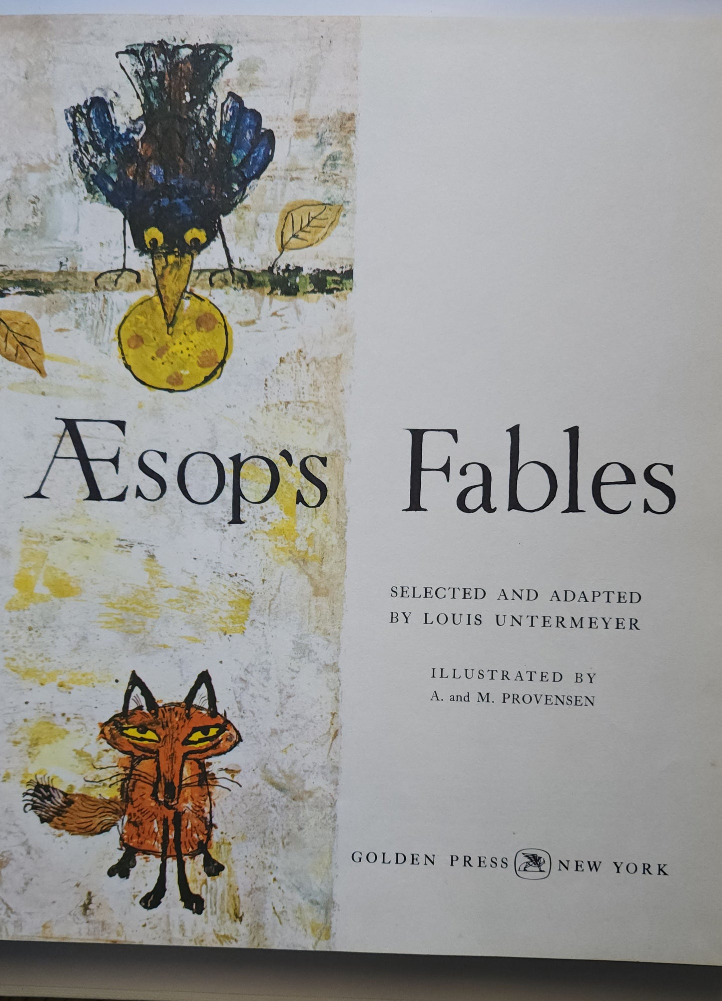 Aesop's Fables: A Giant Golden Book Louis Untermeyer illuatrated by A & M Provensen hardcover 1965
