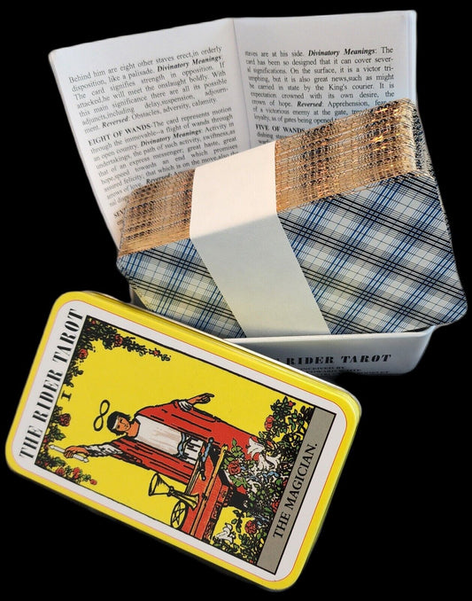 The Rider Tarot Guilded Edges In Tin Box With Paper Instructions Pocket Version