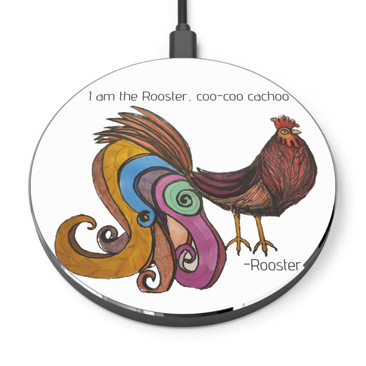 Signed Rooster™ Wireless Charger coo coo cachoo