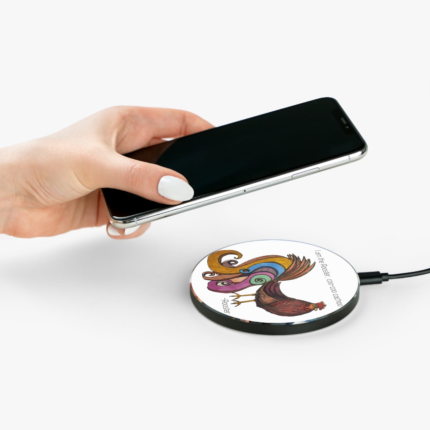 Signed Rooster™ Wireless Charger coo coo cachoo